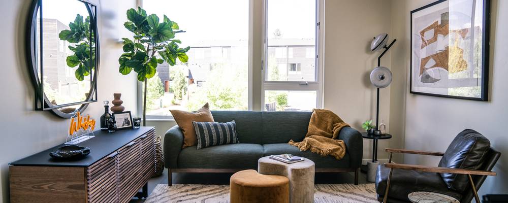 Modern rental apartment interior in Ohio showing a bright, clean living space, representing safe and habitable homes for tenants